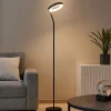 Lampade Da Terra-Eglo Marghera z piantana nera led rgb 2700k a 6500k gestione da remoto