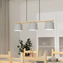 Lampadari Cucina-Eglo Mariel lampadario da cucina moderna colore grigio 3 luci