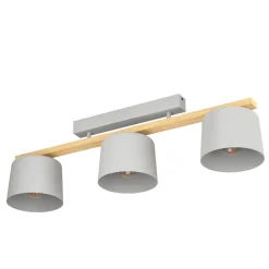 Plafoniere Moderne-Eglo Mariel plafoniera moderna con dettagli in legno 3 luci