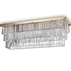 Plafoniere Moderne-Ideal Lux Martinez pl8 plafoniera cristalli molati oro