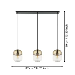Lampadari Cucina-Eglo Maryvilla lampadario da cucina moderna in vetro