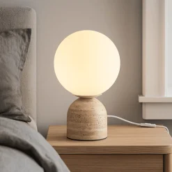 Abat Jour-Maytoni Mayoni tavo lampada da comodino abat jour base cemento diffusore vetro