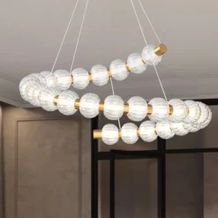 Lampadari Moderni-Maytoni amulet lampadario moderno led 40w 3000k sfere in vetro