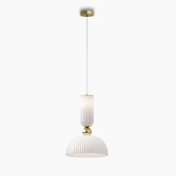 Lampade A Sospensione-Maytoni antic lampada a sospensione colore bianco e oro per isola cucina