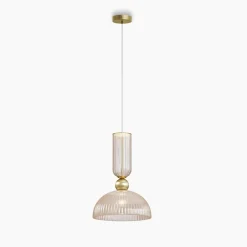 Lampade A Sospensione-Maytoni antic lampada a sospensione colore oro paralume in vetro