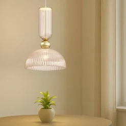 Lampade A Sospensione-Maytoni antic lampada a sospensione colore oro paralume in vetro