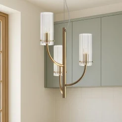 Lampadari Cucina-Maytoni arco lampadario da cucina paralumi in vetro