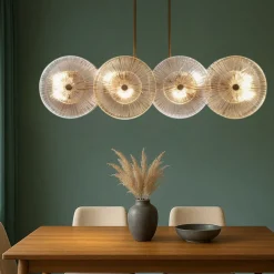 Lampadari Moderni-Maytoni aster lampadario moderno cerchi in vetro ambrato