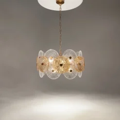 Lampadari Moderni-Maytoni aster lampadario moderno per salotto in vetro decorato