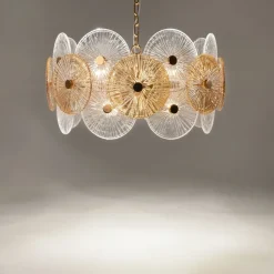 Lampadari Moderni-Maytoni aster lampadario moderno per salotto in vetro decorato