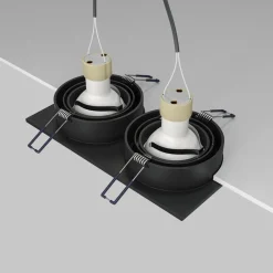 Faretti Da Incasso-Maytoni atom faretto cestello nero da incasso rettangolare 2 luci orientabili