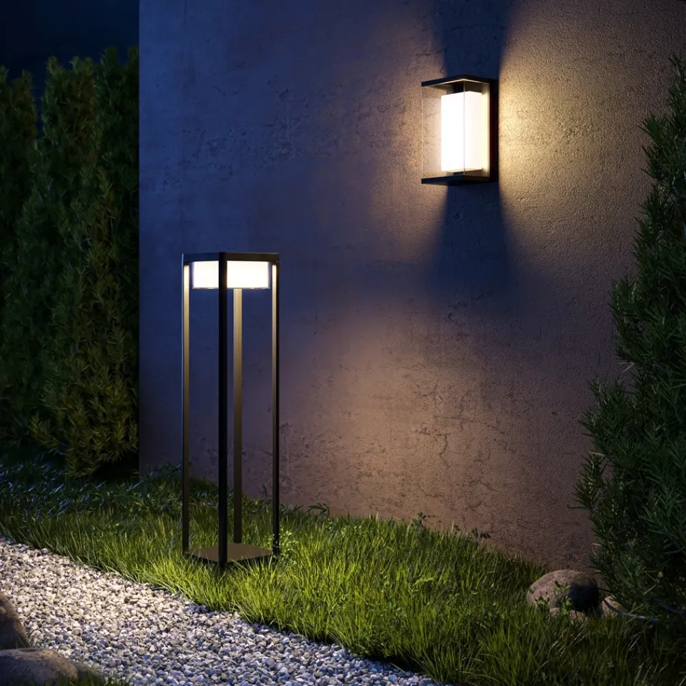 Lampioni Da Giardino-Maytoni baker street lampione da giardino rettangolare led 3000k ip65
