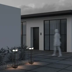 Lampioni Da Giardino-Maytoni baker street lampione da giardino rettangolare led 3000k ip65