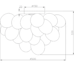 Plafoniere Moderne-Maytoni balbo plafoniera camera da letto grappolo 8 luci vetri ambra trasparente