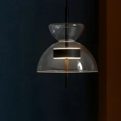 Lampade A Sospensione-Maytoni bangkok lampada a sospensione led 12w 3000k paralume vetro trasparente