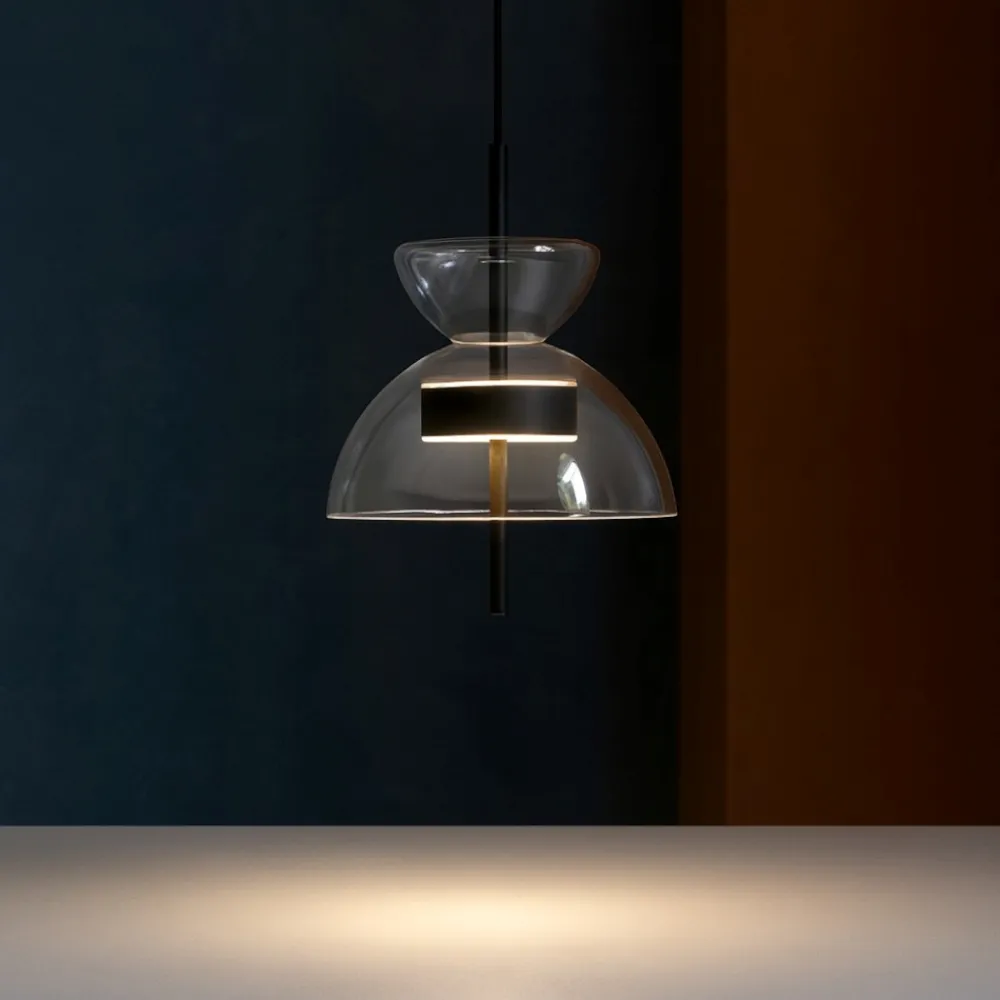 Lampade A Sospensione-Maytoni bangkok lampada a sospensione led 12w 3000k paralume vetro trasparente
