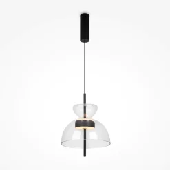 Lampade A Sospensione-Maytoni bangkok lampada a sospensione led 12w 3000k paralume vetro trasparente