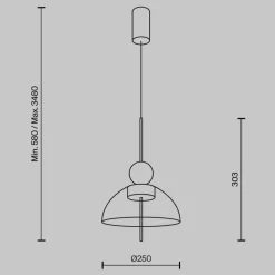 Lampade A Sospensione-Maytoni bangkok lampada a sospensione led 12w 3000k paralume in vetro