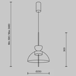 Lampade A Sospensione-Maytoni bangkok lampada a sospensione led 12w 3000k colore nero moderna