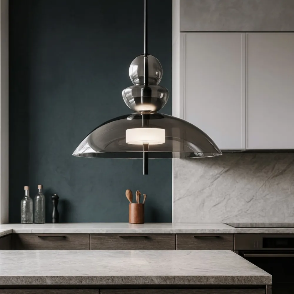 Lampadari Cucina-Maytoni bangkok lampadario da cucina led 12w 3000k campana in vetro