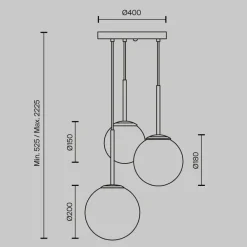 Lampadari Cucina-Maytoni basic form lampadario per cucina moderna 3 luci