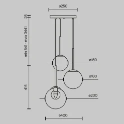 Lampadari Cucina-Maytoni basic form lampadario da cucina moderna 3 luci