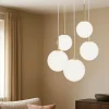 Lampadari Moderni-Maytoni basic form lampadario moderno colore oro con sfere