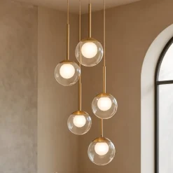 Lampadari Moderni-Maytoni basic form lampadario moderno per salotto sfere in vetro