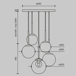 Lampadari Moderni-Maytoni basic form lampadario moderno per salotto sfere in vetro