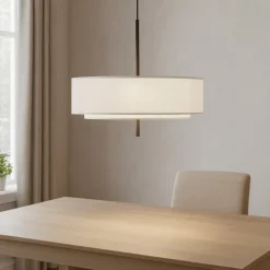 Lampadari Moderni-Maytoni bergamo lampadario moderno paralume in tessuto