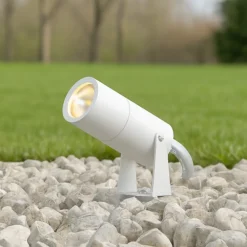 Faretti Da Esterno-Maytoni bern faretto da esterno con picchetto orientabile bianco led 3000k ip65