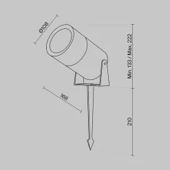 Faretti Da Esterno-Maytoni bern faretto da esterno orientabile con picchetto led 3000k ip65