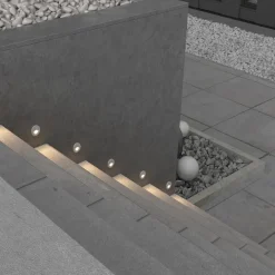 Segnapasso Led-Maytoni bil segnapasso da incasso per esterno rotondo bianco led 3000k ip54
