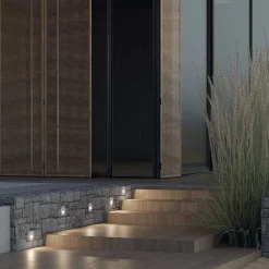 Segnapasso Led-Maytoni bil segnapasso da incasso per esterno rotondo bianco led 3000k ip54