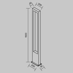 Lampioni Da Giardino-Maytoni bonn lampione da giardino led 3000k ip65 rettangolare