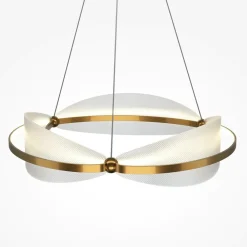 Lampadari Moderni-Maytoni breeze lampadario moderno colore oro da salotto led 3000k