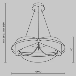 Lampadari Moderni-Maytoni breeze lampadario moderno colore oro da salotto led 3000k