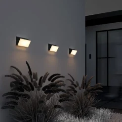 Applique Da Esterno-Maytoni brick applique da esterno led 3000k ip54 nero moderno