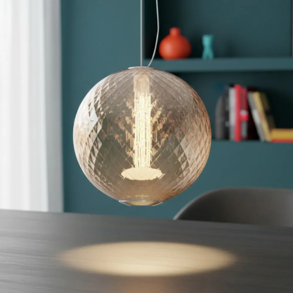 Lampade A Sospensione-Maytoni bruma lampada a sospensione led 15w 2700k vetro decorato mod397pl-l15ch27k