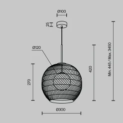 Lampadari Cucina-Maytoni cane lampadario da cucina orientale nero