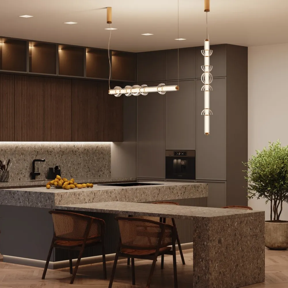 Lampadari Moderni-Maytoni cosmo lampadario moderno per tavolo led 39w 3000k colore oro