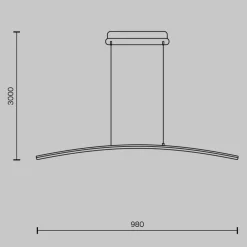 Lampadari Cucina-Maytoni curve lampadario minimal per cucina led 2600k a 3500k