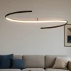 Lampadari Moderni-Maytoni curve lampadario moderno led 31w da 3000k a 4000k nero