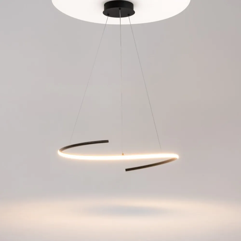 Lampadari Moderni-Maytoni curve lampadario moderno led 31w da 3000k a 4000k nero