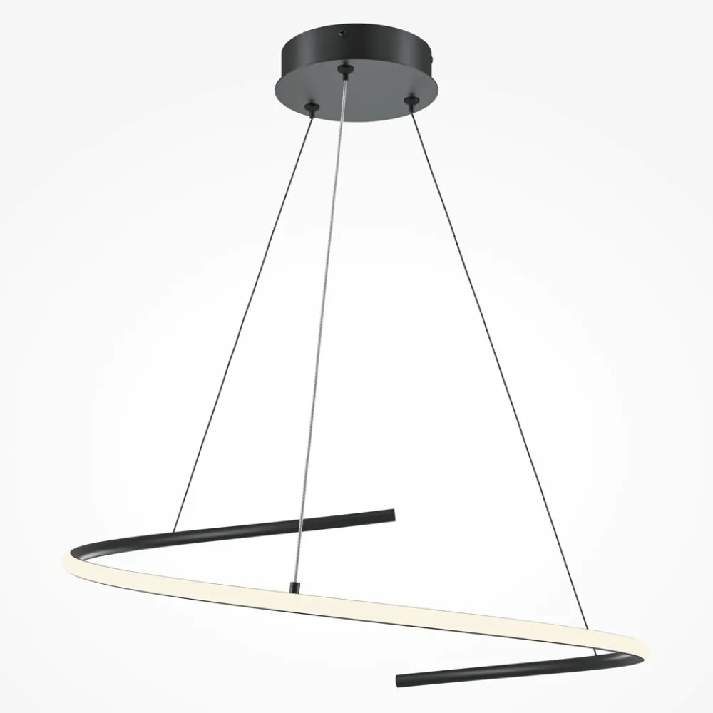 Lampadari Moderni-Maytoni curve lampadario moderno led 31w da 3000k a 4000k nero