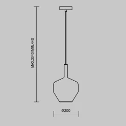 Lampade A Sospensione-Maytoni duality lampada a sospensione per isola cucina moderna in vetro