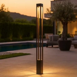 Lampioni Da Giardino-Maytoni elbe lampione alto da giardino led 3000k ip65 nero