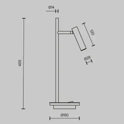 Lampade Da Tavolo-Maytoni estudo lampada da scrivania orientabile moderna led 3000k