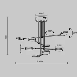 Lampadari Moderni-Maytoni fad lampadario moderno led 49w 3000k orientabile