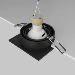 Faretti Da Incasso-Maytoni faretto da incasso aton nero quadrato per controsoffitto orientabile
